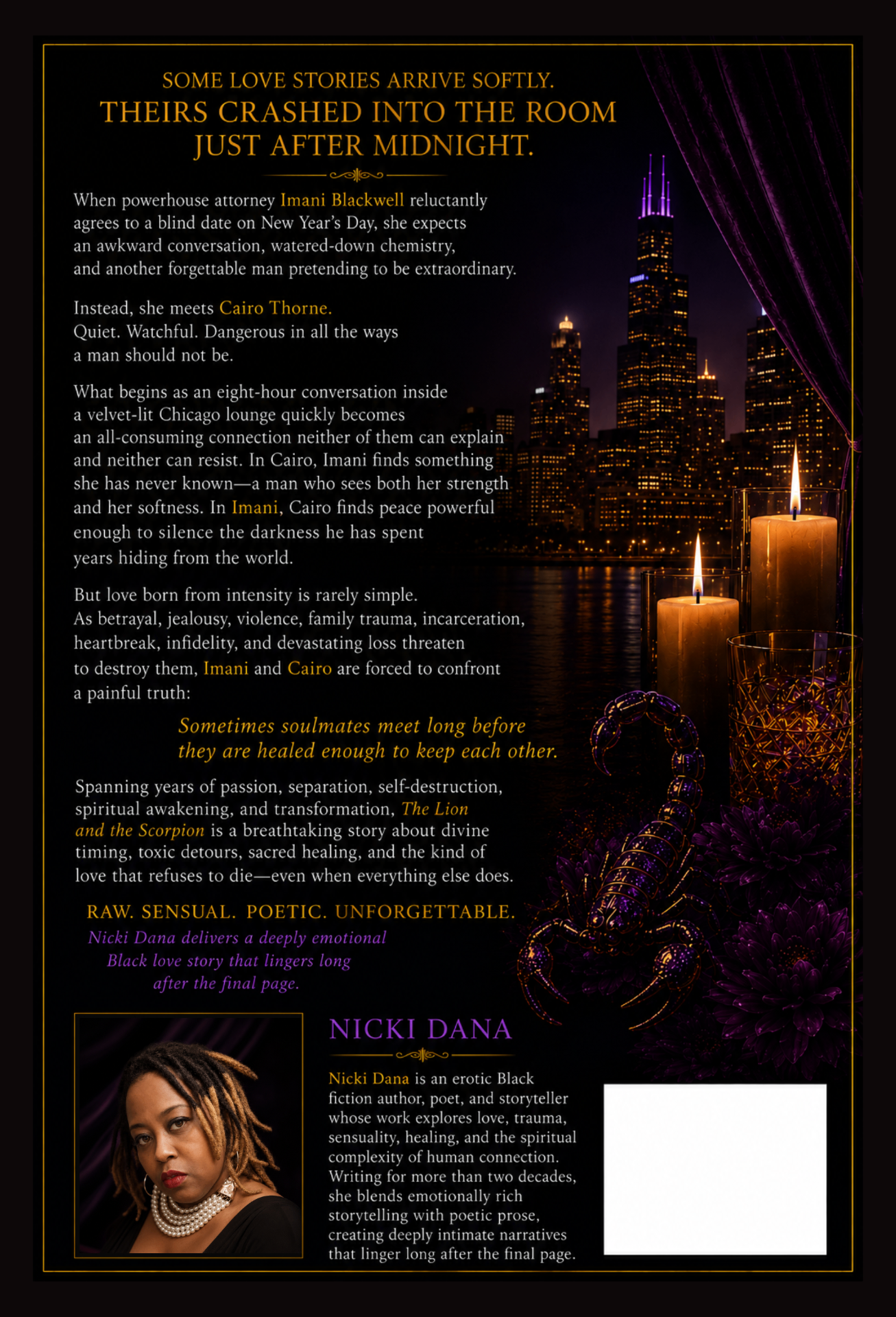 The Lion and the Scorpion — back cover and synopsis